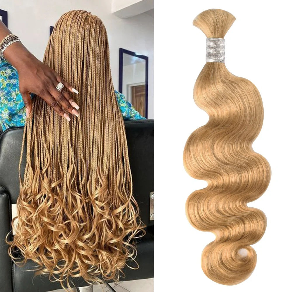 Human Hair Braiding Body Wave Bulk Boho Box Braids No Weft Curly Hair Extensions 100g