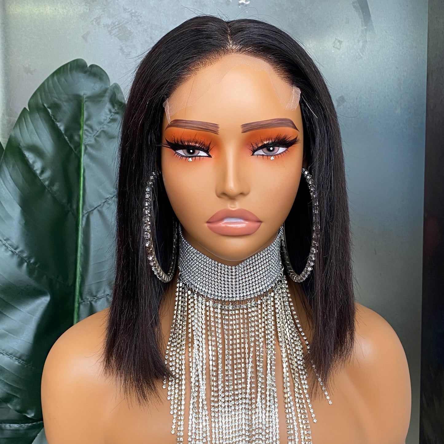 Straight Double Drawn Human Hair Short Bob 5x5 HD Lace Closure Glueless Wig 10 Inches
