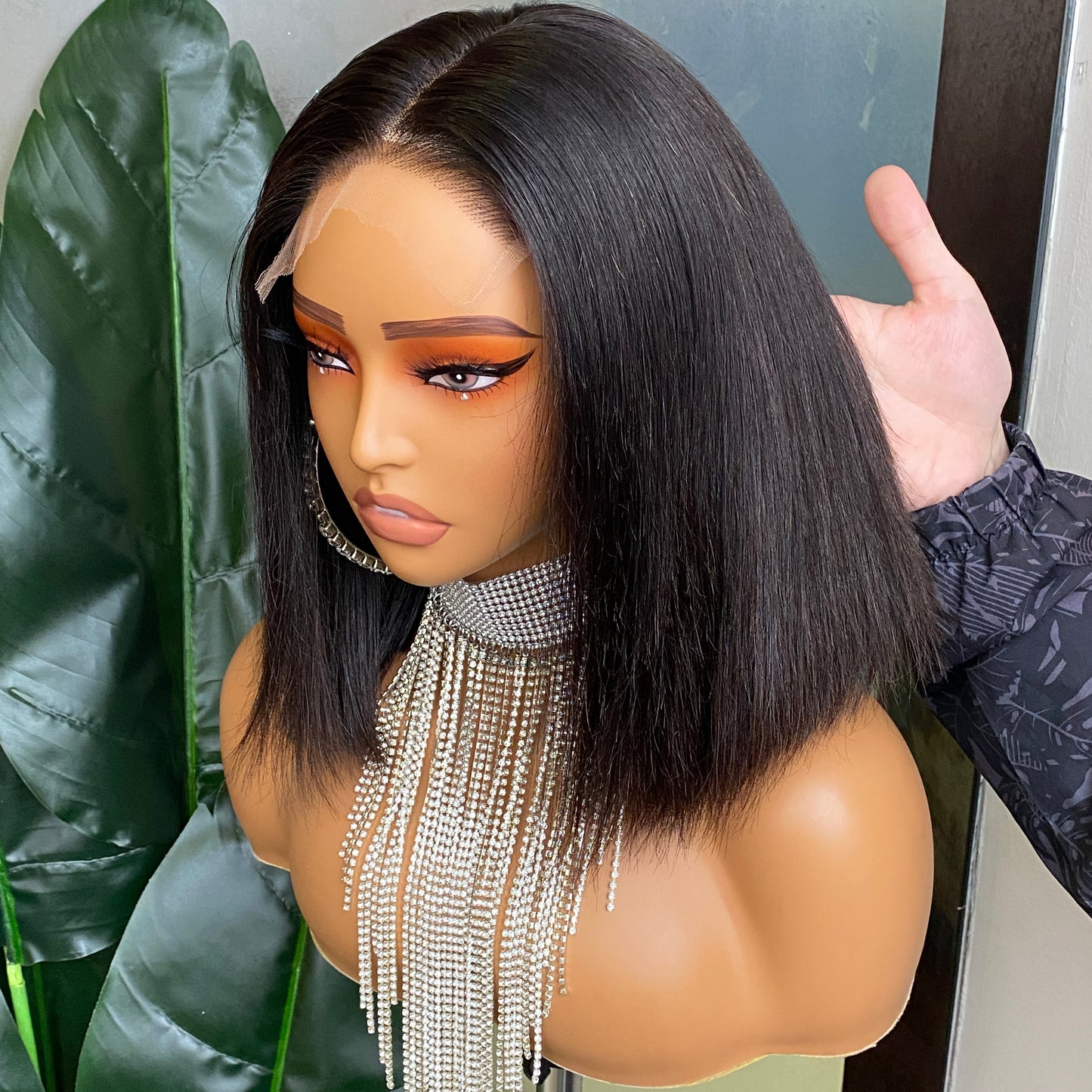 Straight Double Drawn Human Hair Short Bob 5x5 HD Lace Closure Glueless Wig 10 Inches