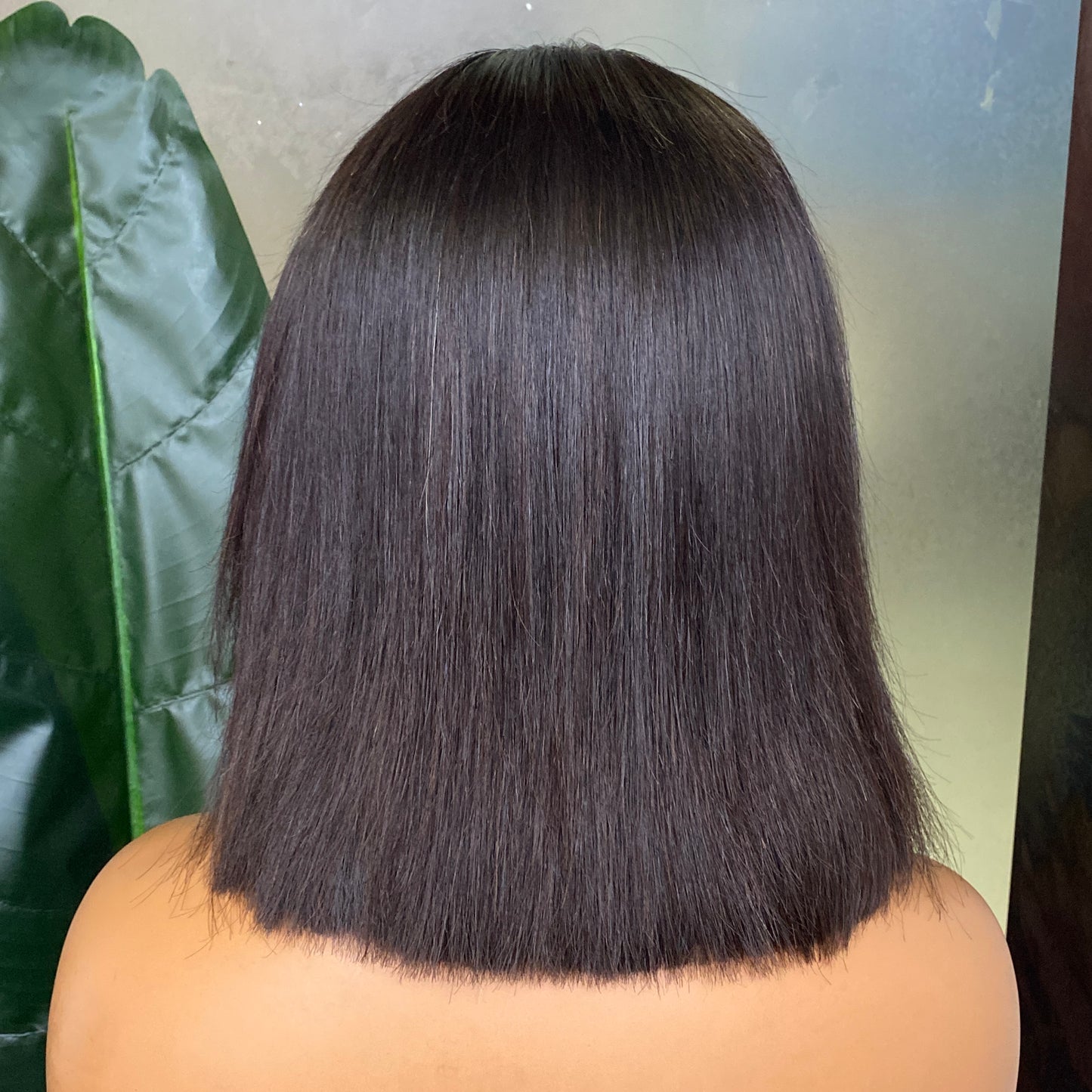 Straight Double Drawn Human Hair Short Bob 5x5 HD Lace Closure Glueless Wig 10 Inches