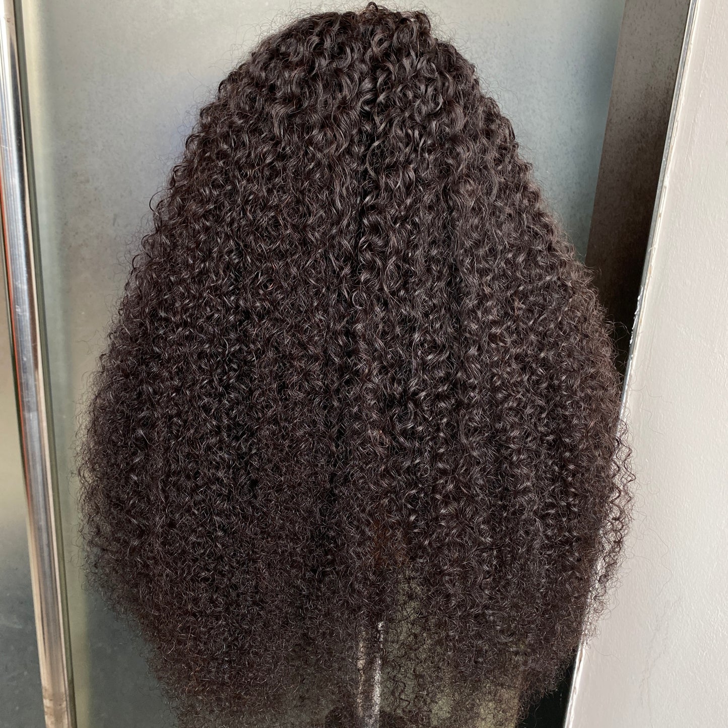 Raw Remy Human Hair Afro 4B Kinky Curly Regular Bang Wig 8-30 Inch