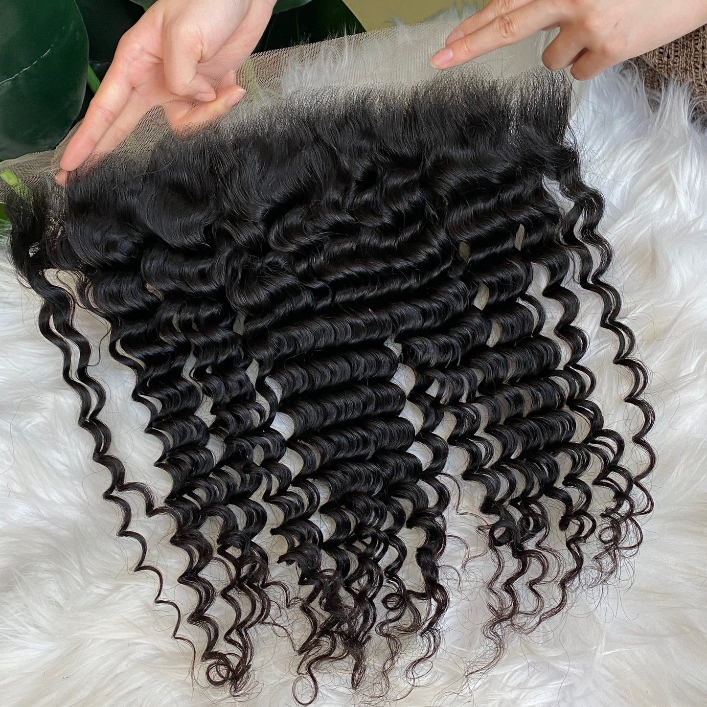 Raw Human Hair Deep Wave 13x4 HD Lace Frontal Hair Extension 12-20 Inch