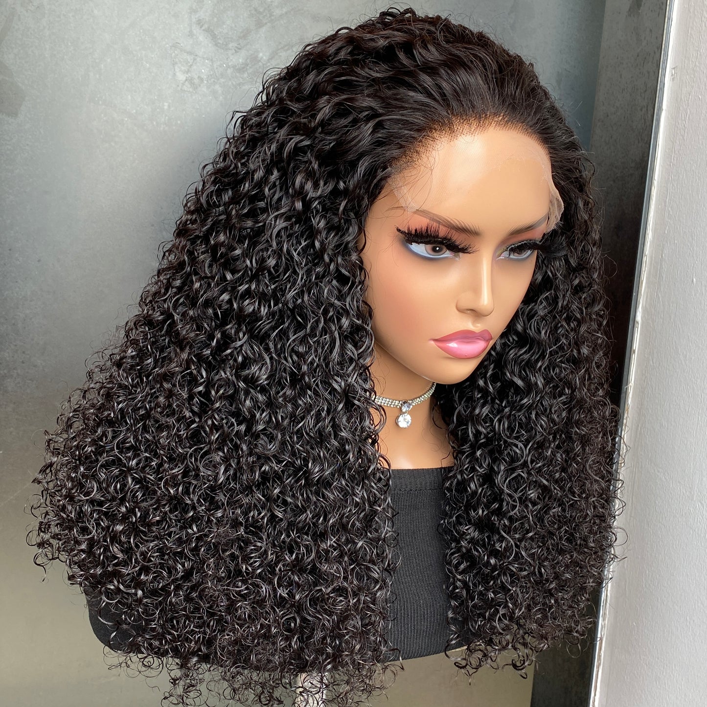 HUIXIN Grade 12A 180% Density Jerry Curly 6x6 HD Lace Closure Wig 12-32 Inch