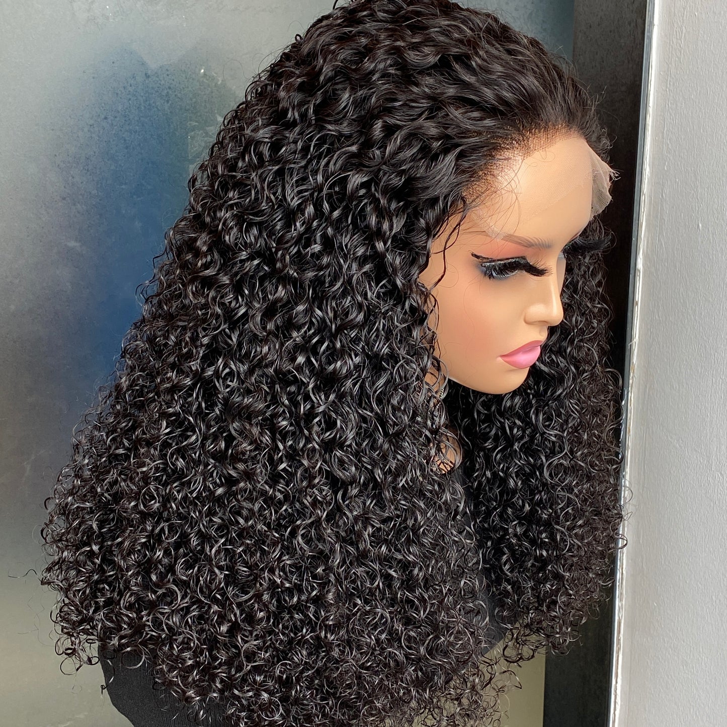 HUIXIN Grade 12A 180% Density Jerry Curly 6x6 HD Lace Closure Wig 12-32 Inch