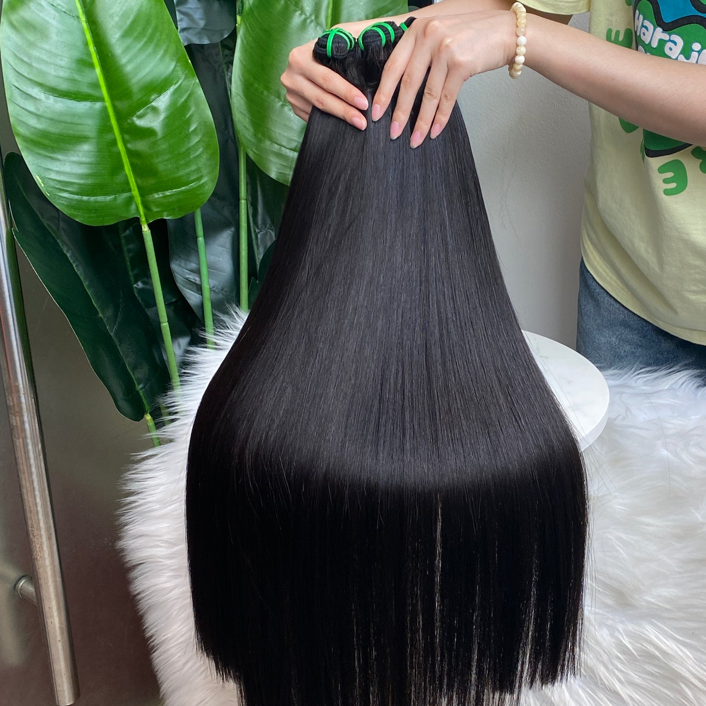 HUIXIN Raw Human Hair Super Double Drawn Straight Bundle 3Pcs 8”-30”