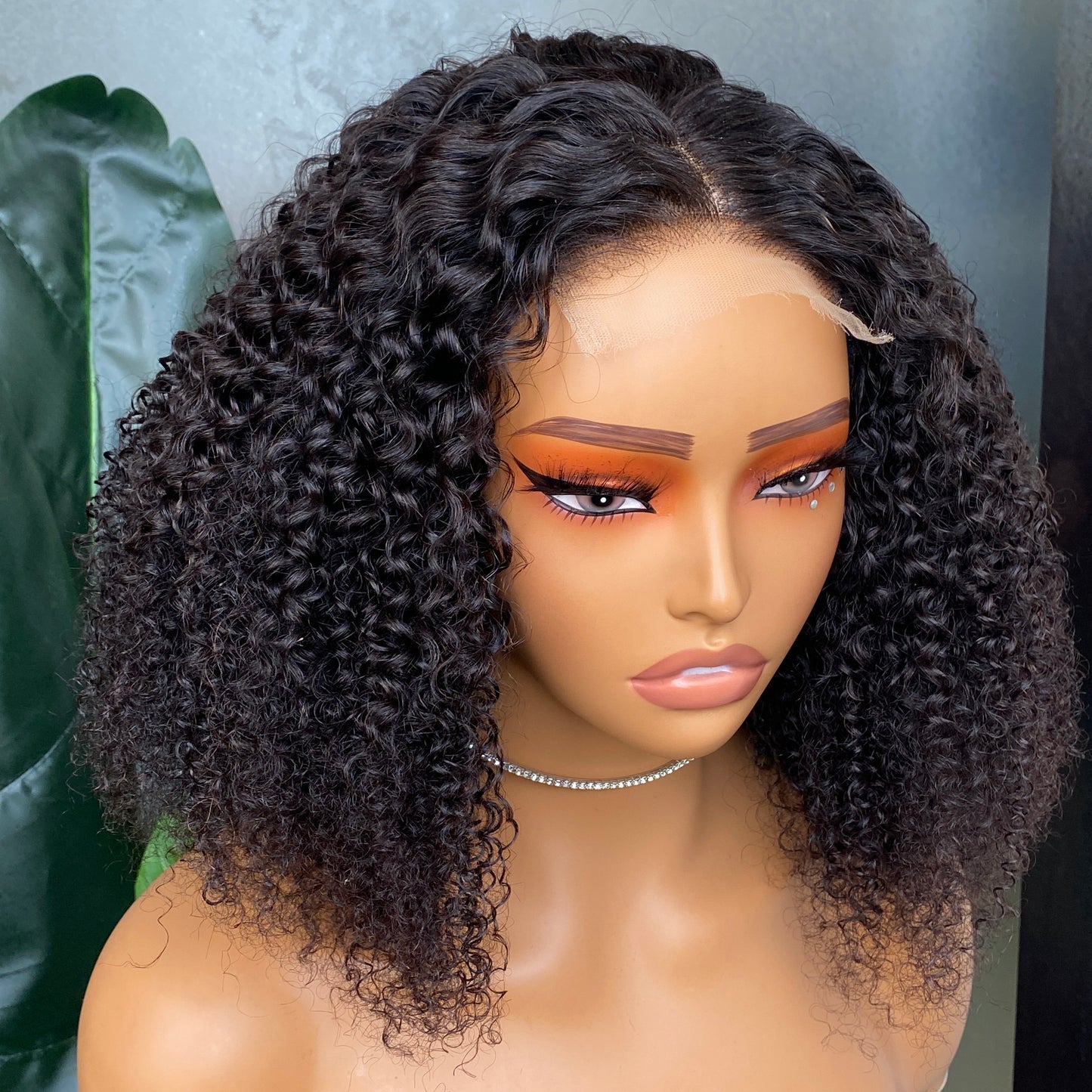 HUIXIN Hair Kinky Curly 4x4 HD Lace Closure Wig 12"-14" Inch