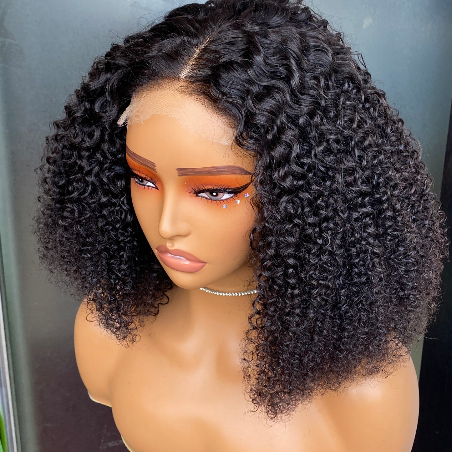 HUIXIN Hair Kinky Curly 4x4 HD Lace Closure Wig 12"-14" Inch