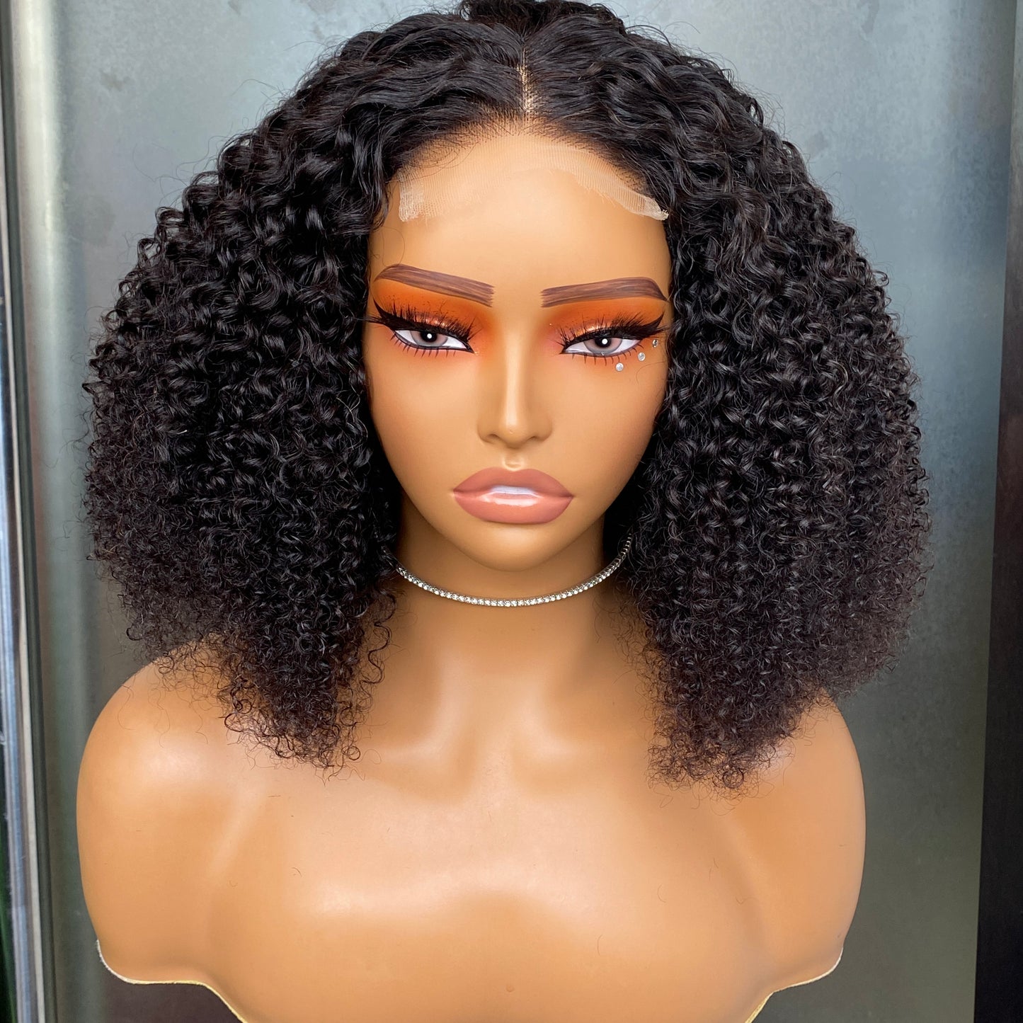 HUIXIN Hair Kinky Curly 4x4 HD Lace Closure Wig 12"-14" Inch