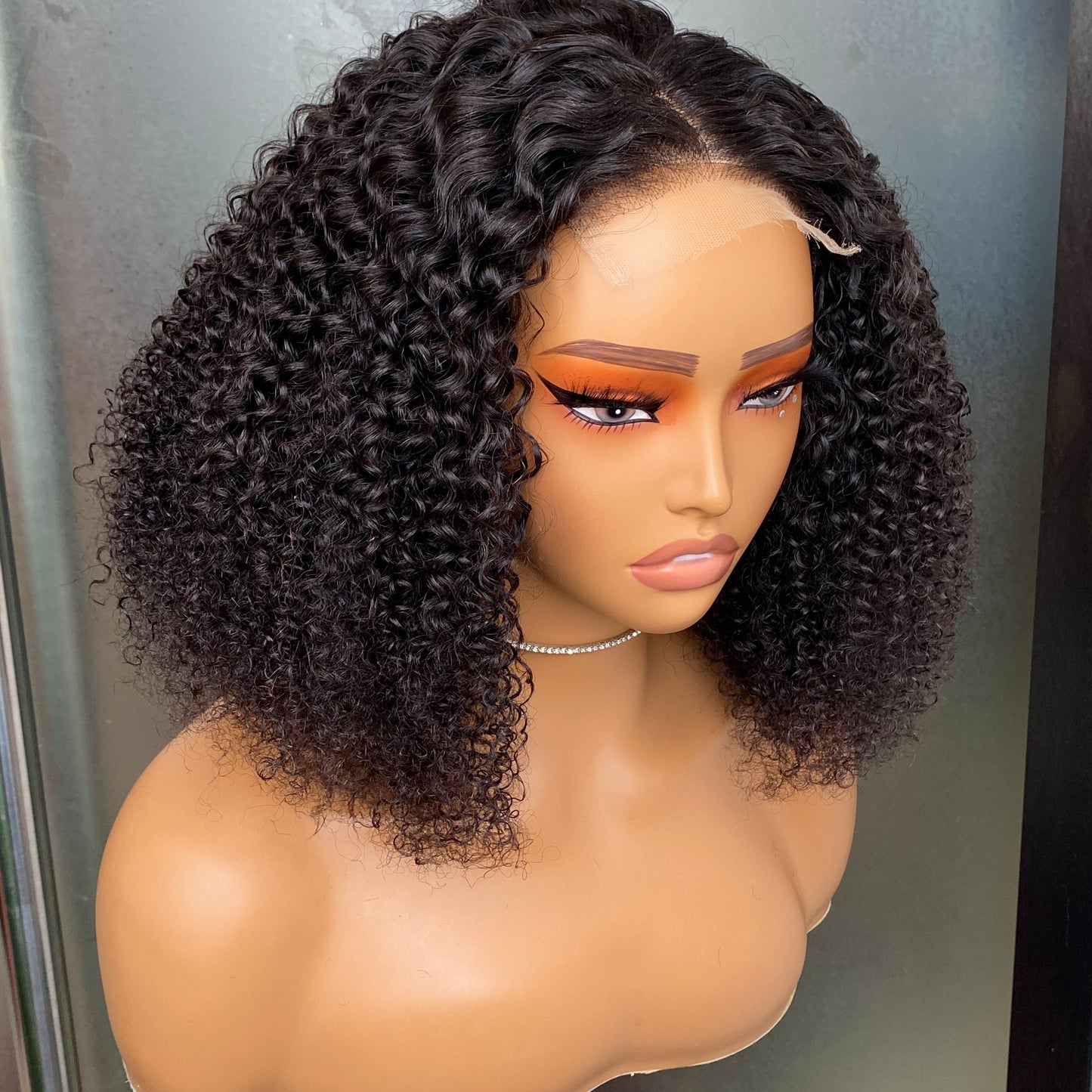HUIXIN Hair Kinky Curly 4x4 HD Lace Closure Wig 12"-14" Inch