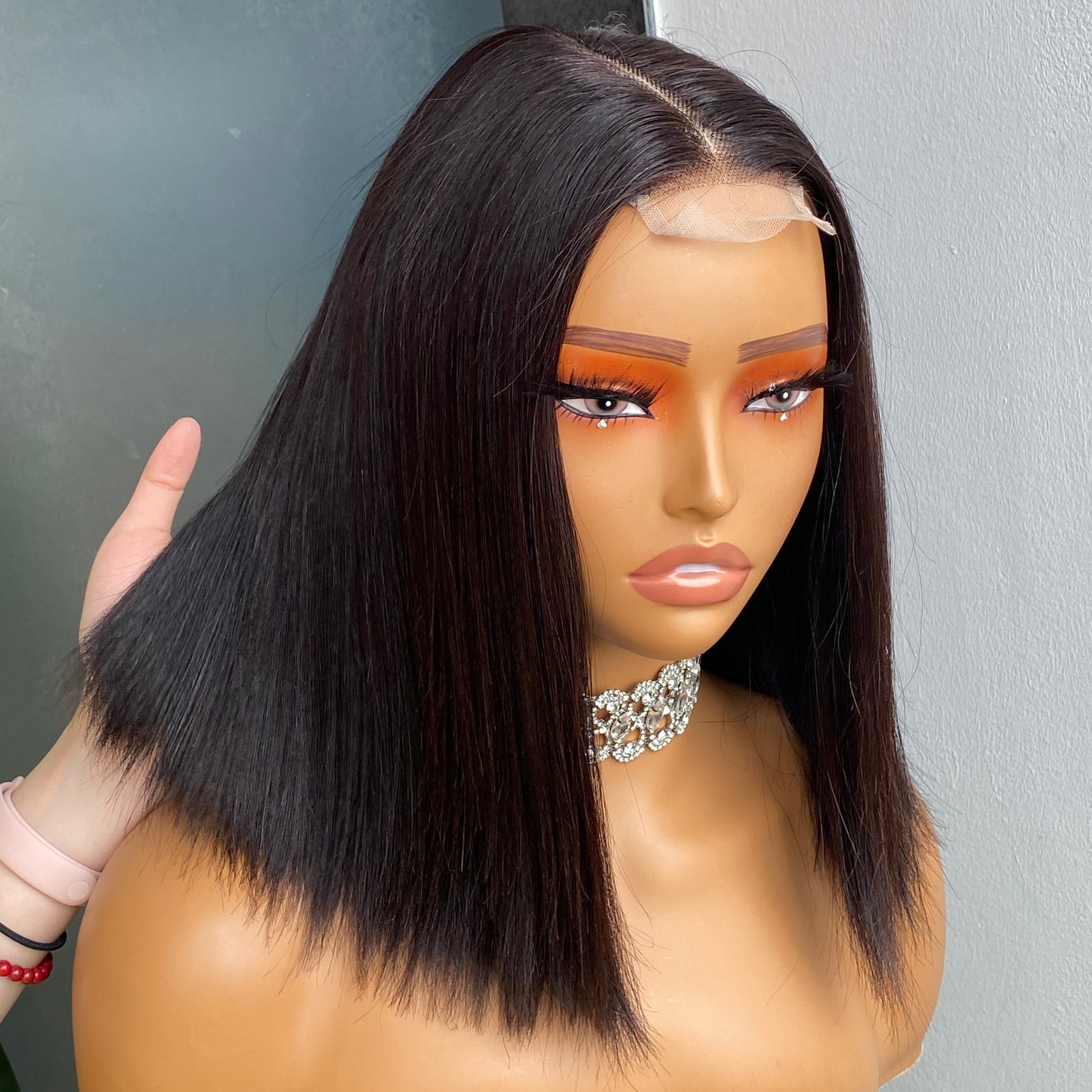 Thick Hair Vietnamese Silky Straight 2x6 Transaprent Lace Closure Wig 12 Inch