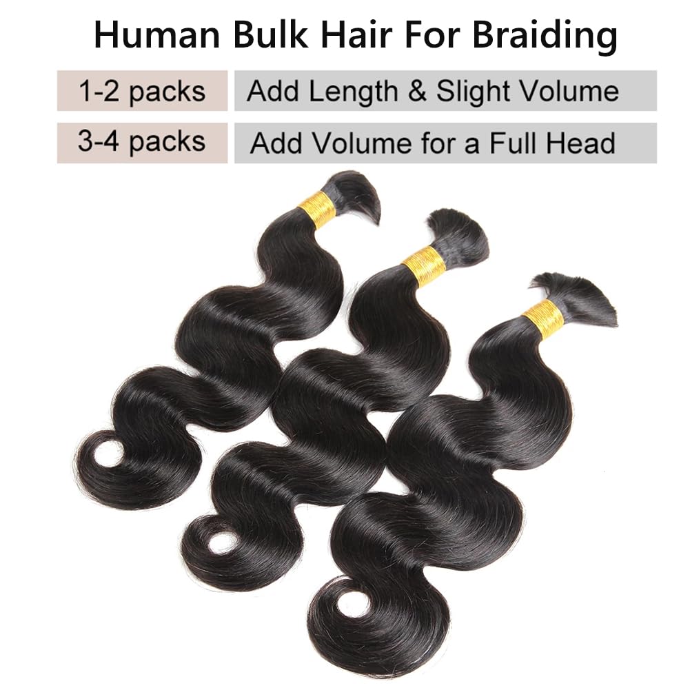 Human Hair Braiding Body Wave Bulk Boho Box Braids No Weft Curly Hair Extensions 100g