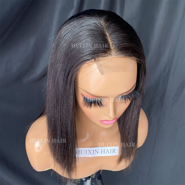 natural color silky straight 2x6 swiss lace closure wig 12"