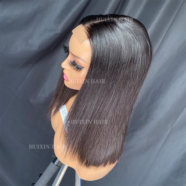 natural color silky straight 2x6 swiss lace closure wig 12"