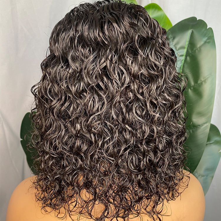 Deep Wave Machine-Made Lace Closure Wig
