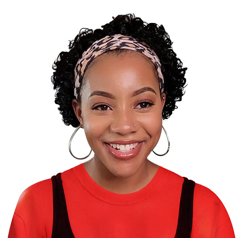 short curly headband wig