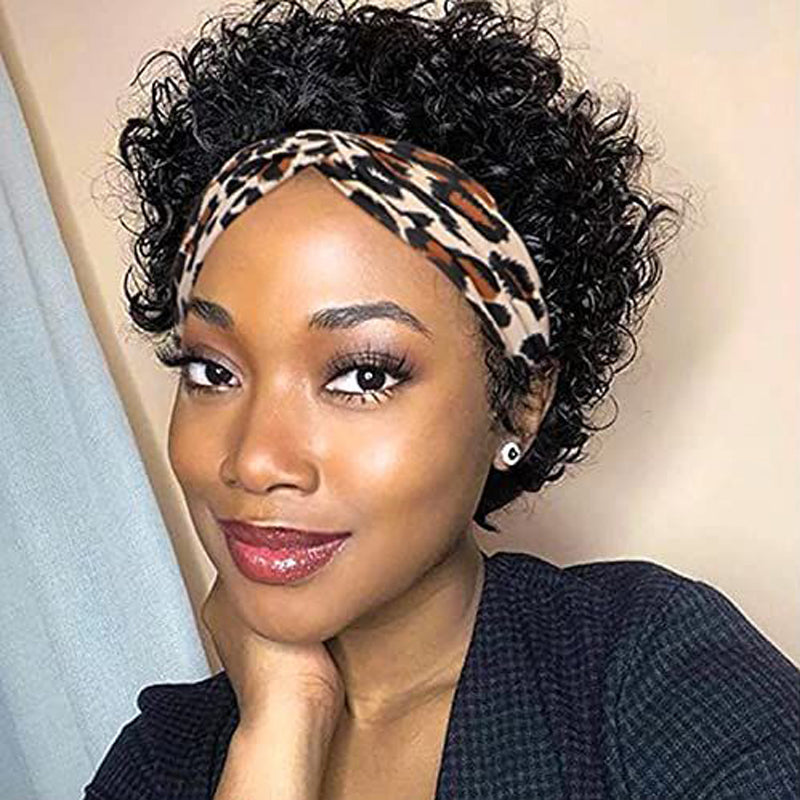 short curly headband wig