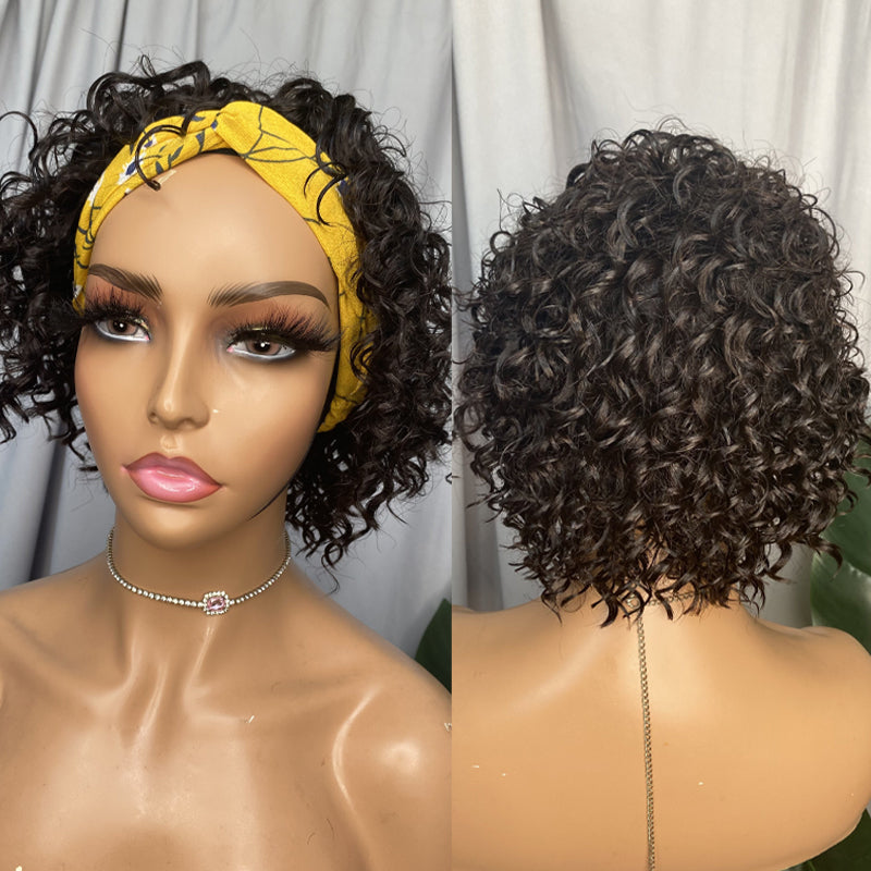 short curly headband wig