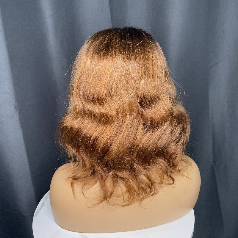1b/brown loose wave closure wig 10"