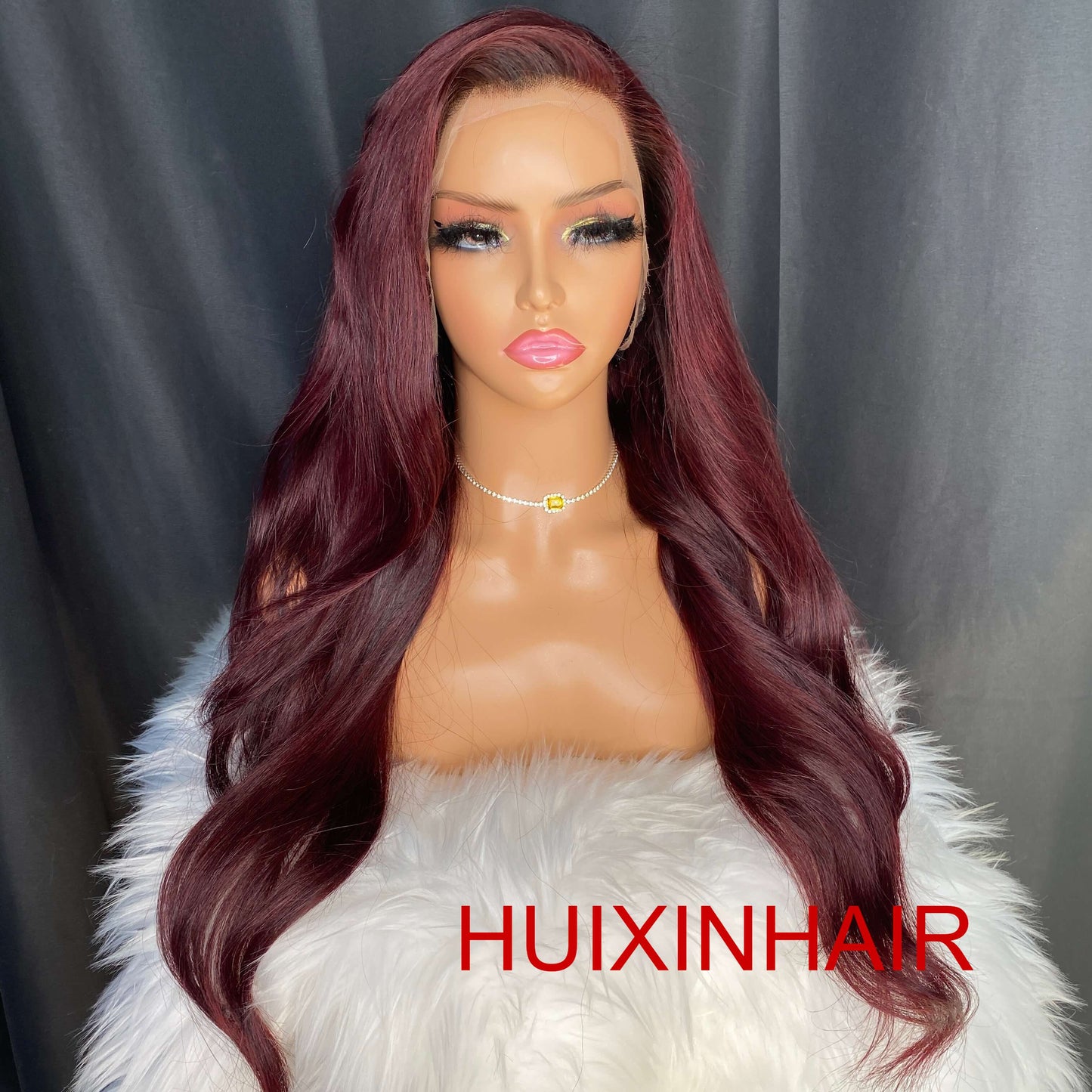 Burgundy Wand Curl 13X4 HD Lace Wig 24''