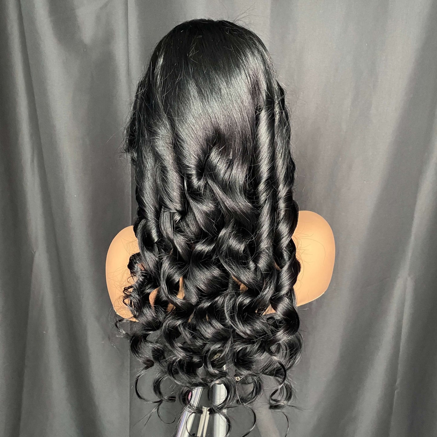 Jet Black Loose Wave 13x4 Transparent Lace Frontal Wig 24‘’