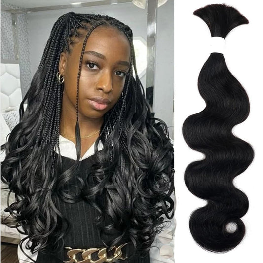 Human Hair Braiding Body Wave Bulk Boho Box Braids No Weft Curly Hair Extensions 100g