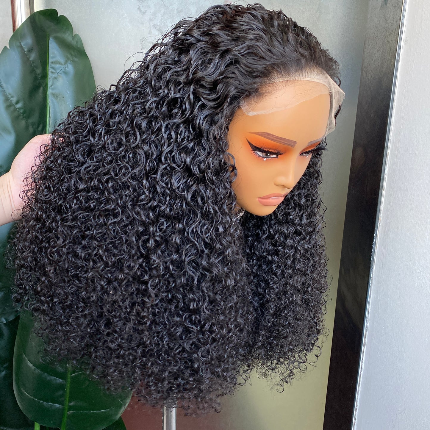 250% Density Jerry Curly 7x7 HD Lace Closure Wig Human Hair 14-32 Inch