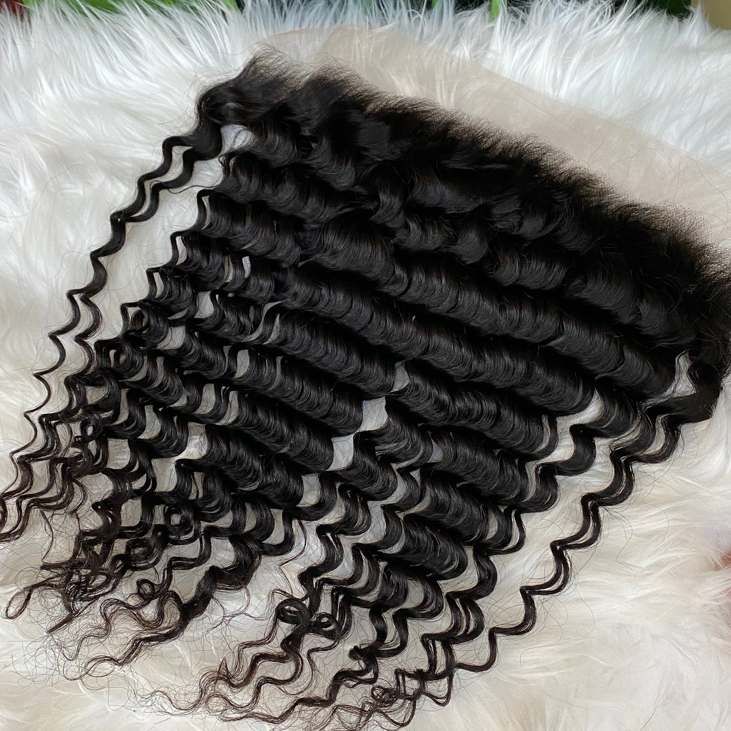 Raw Human Hair Deep Wave 13x4 HD Lace Frontal Hair Extension 12-20 Inch