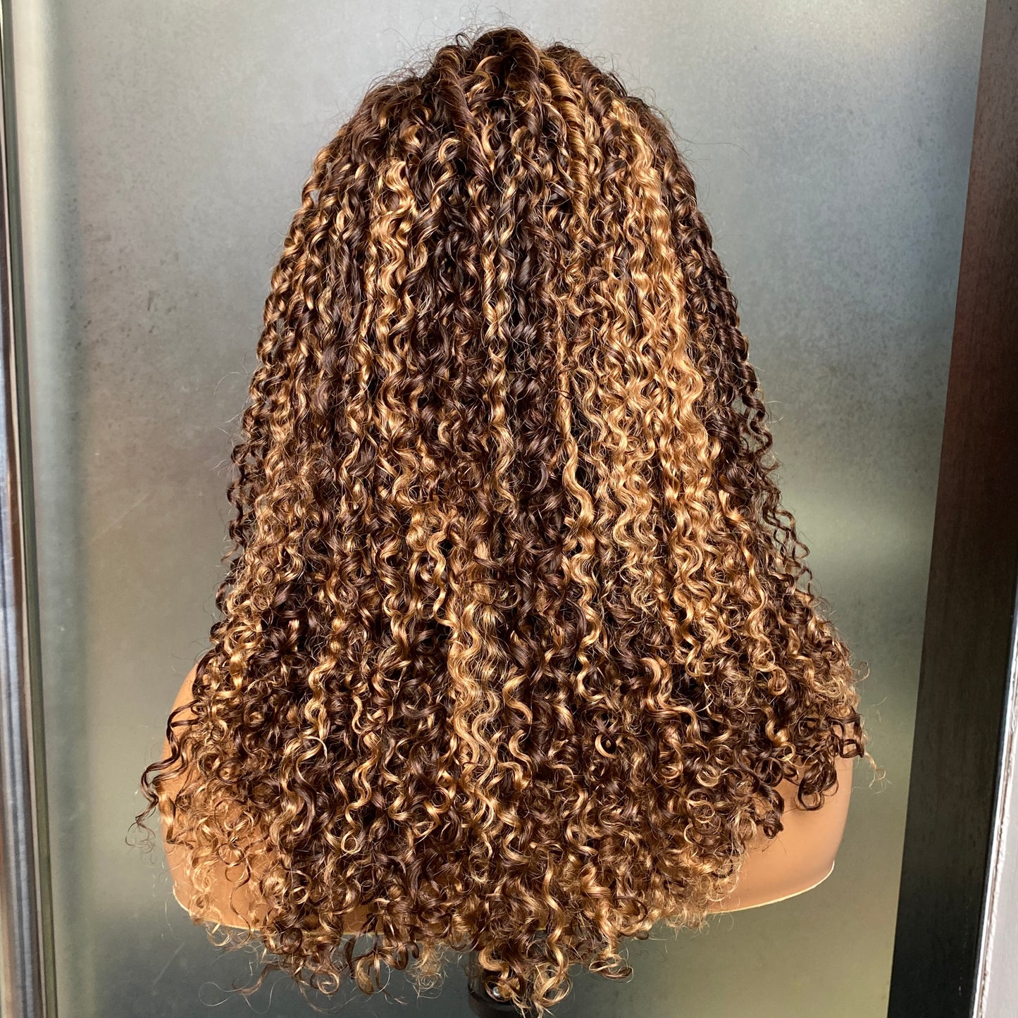 Raw Human Hair P4/27 Fumi Curly 13x4 Transparent Lace Frontal Wig 14 Inch