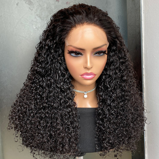 Grade 12A 180% Density Jerry Curly 6x6 HD Lace Closure Wig 12-32 Inch