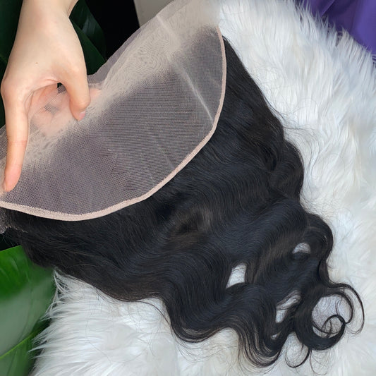 100% Human Hair Body wave 13x4 Transparent Lace Frontal Hair Extension