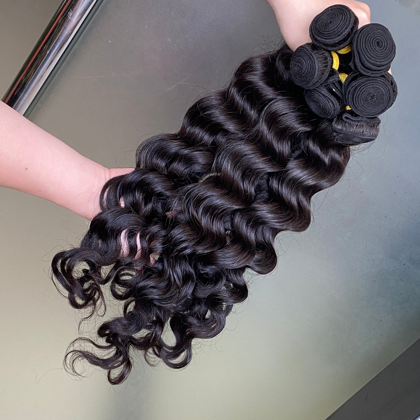 100% Raw Human Hair Natural Wave Bundles 3 PCS 100g