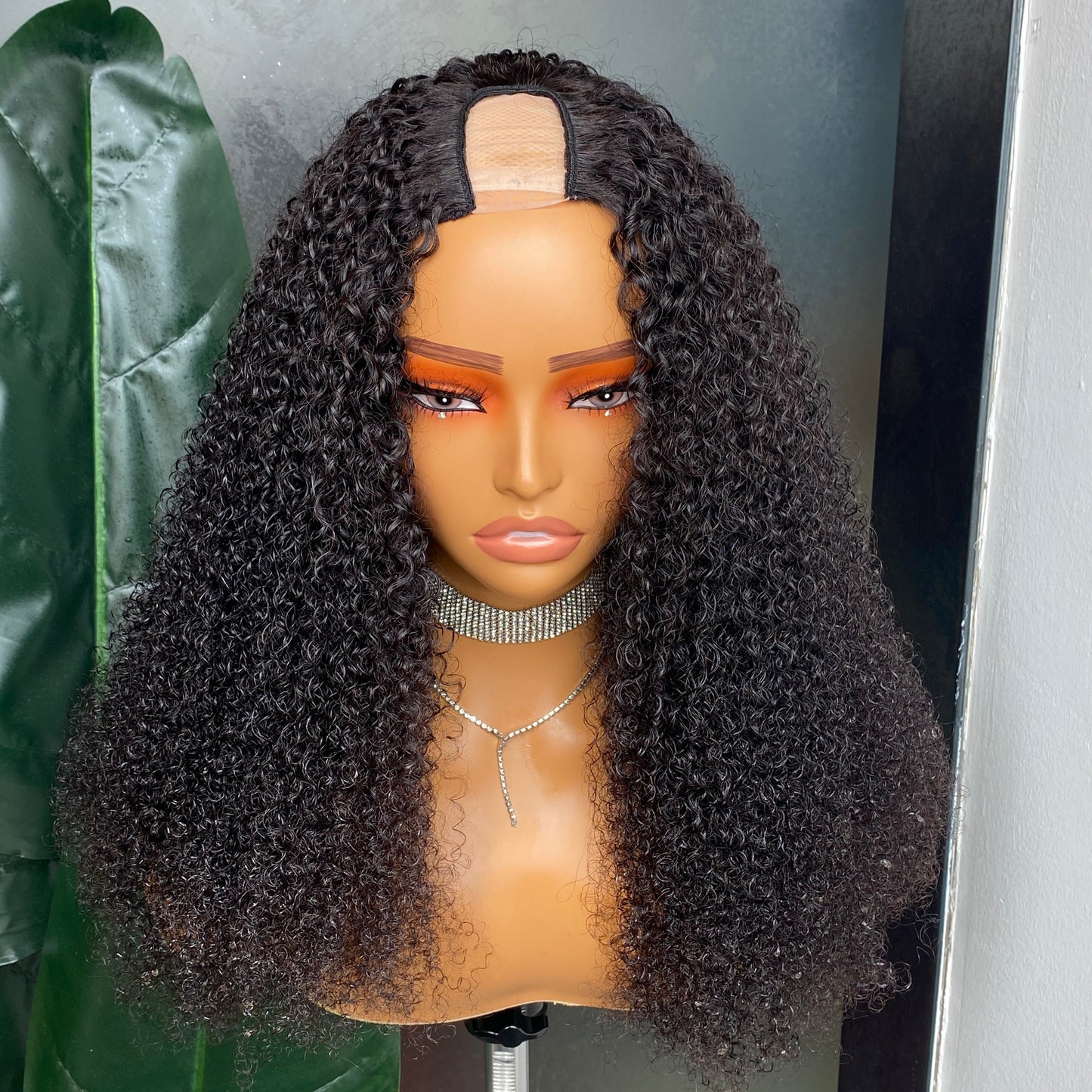 100% Remy Human Hair Kinky Curly U Part Wig 8-26 Inch