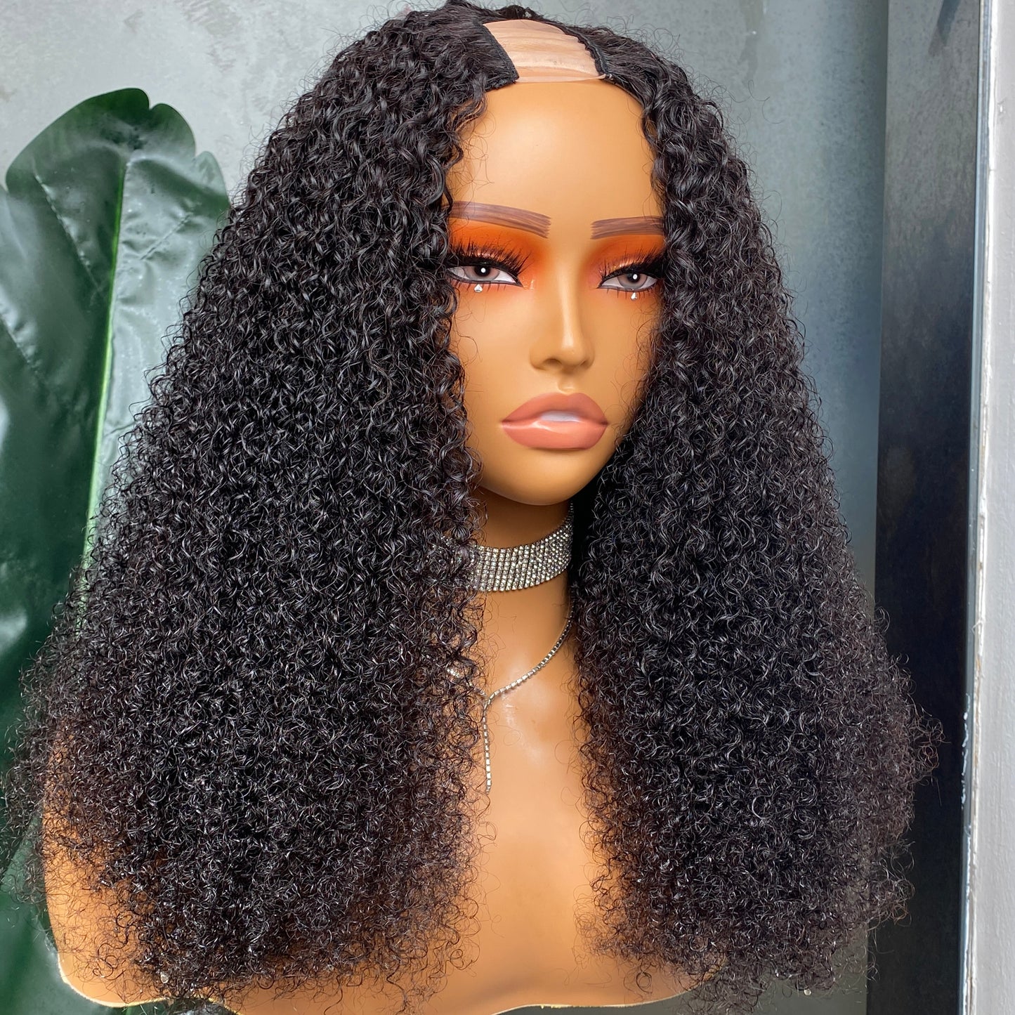 100% Remy Human Hair Kinky Curly U Part Wig 8-26 Inch