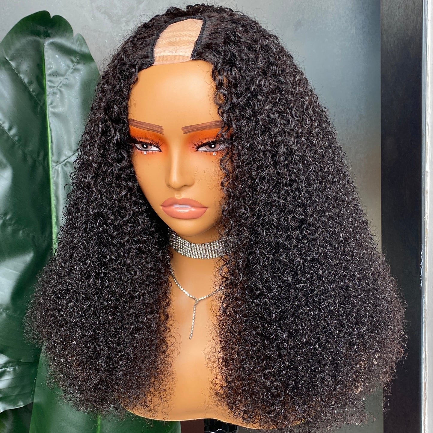 100% Remy Human Hair Kinky Curly U Part Wig 8-26 Inch