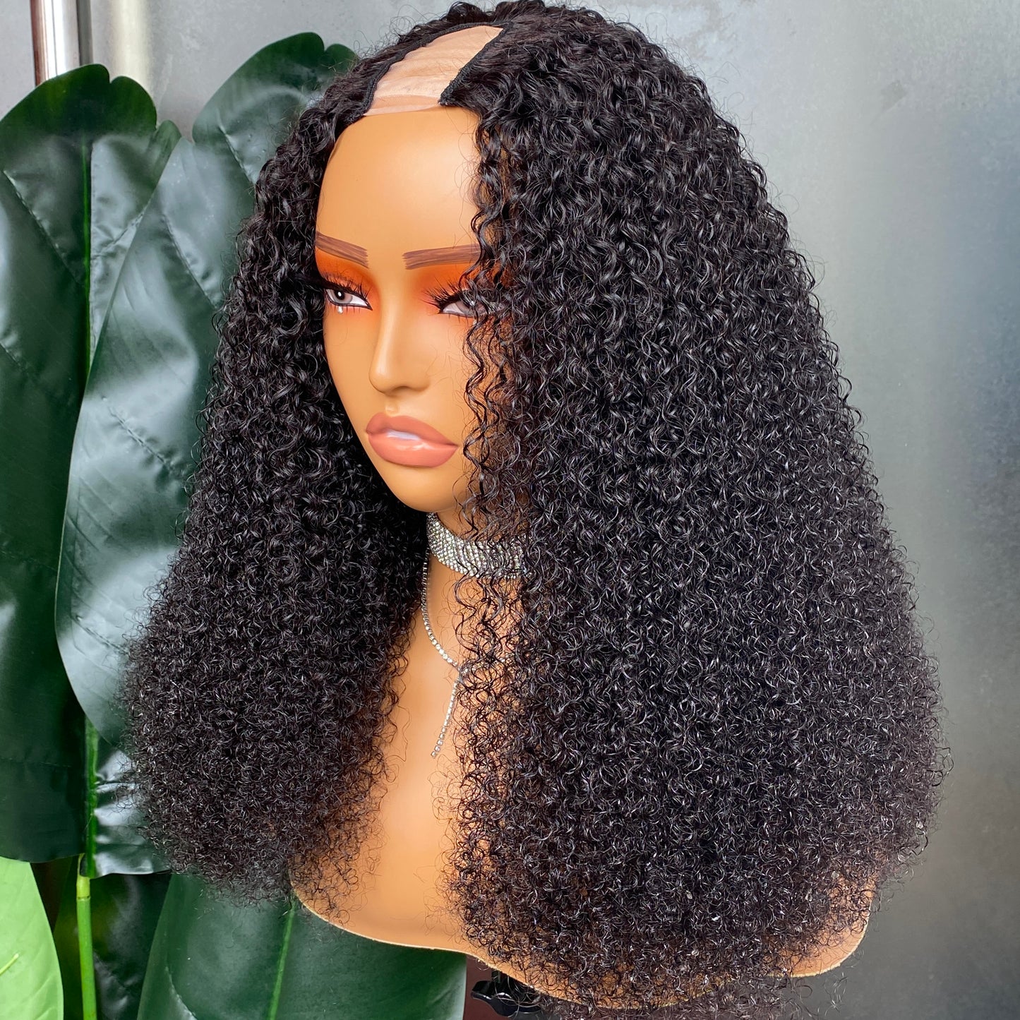 100% Remy Human Hair Kinky Curly U Part Wig 8-26 Inch