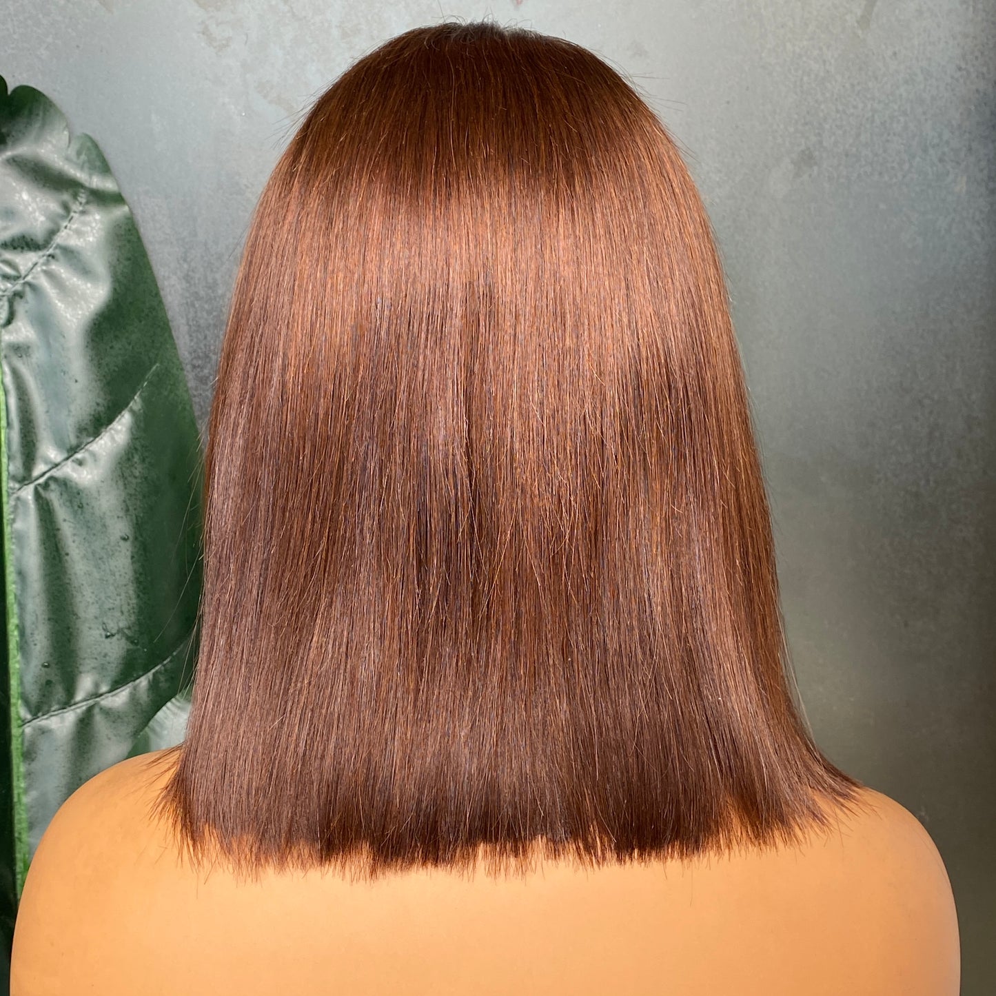 Human Hair Brown Straight 4x4 Brown Lace Closure Bob Wig 12 Inch On sale