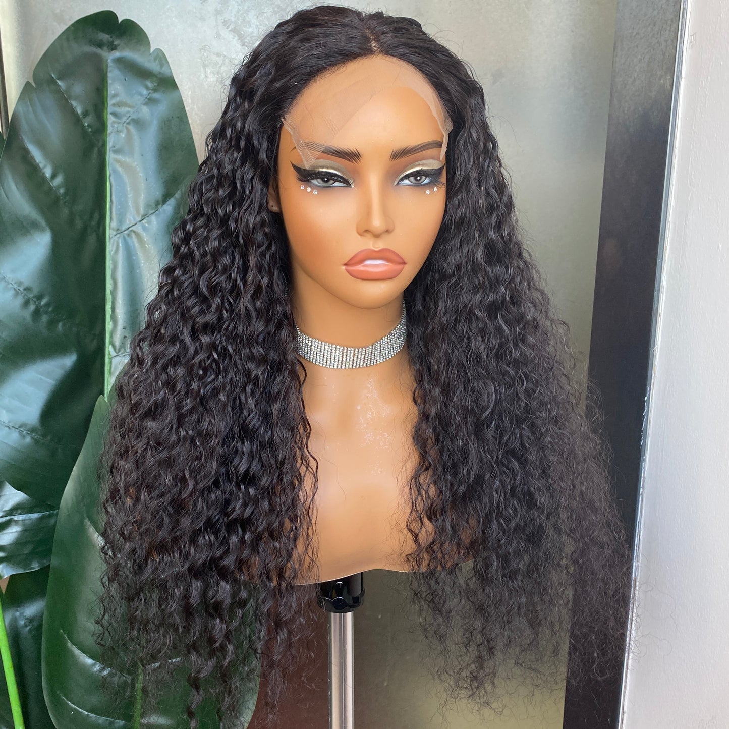 Deep Wave 6x6 Brown Lace Closure Wig 100% Human Hair 18-24 Inch On Sale