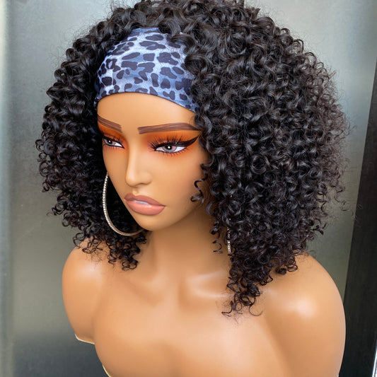 NaturalJerry Curly Headband Wig Raw Human Hair 14-30 Inch
