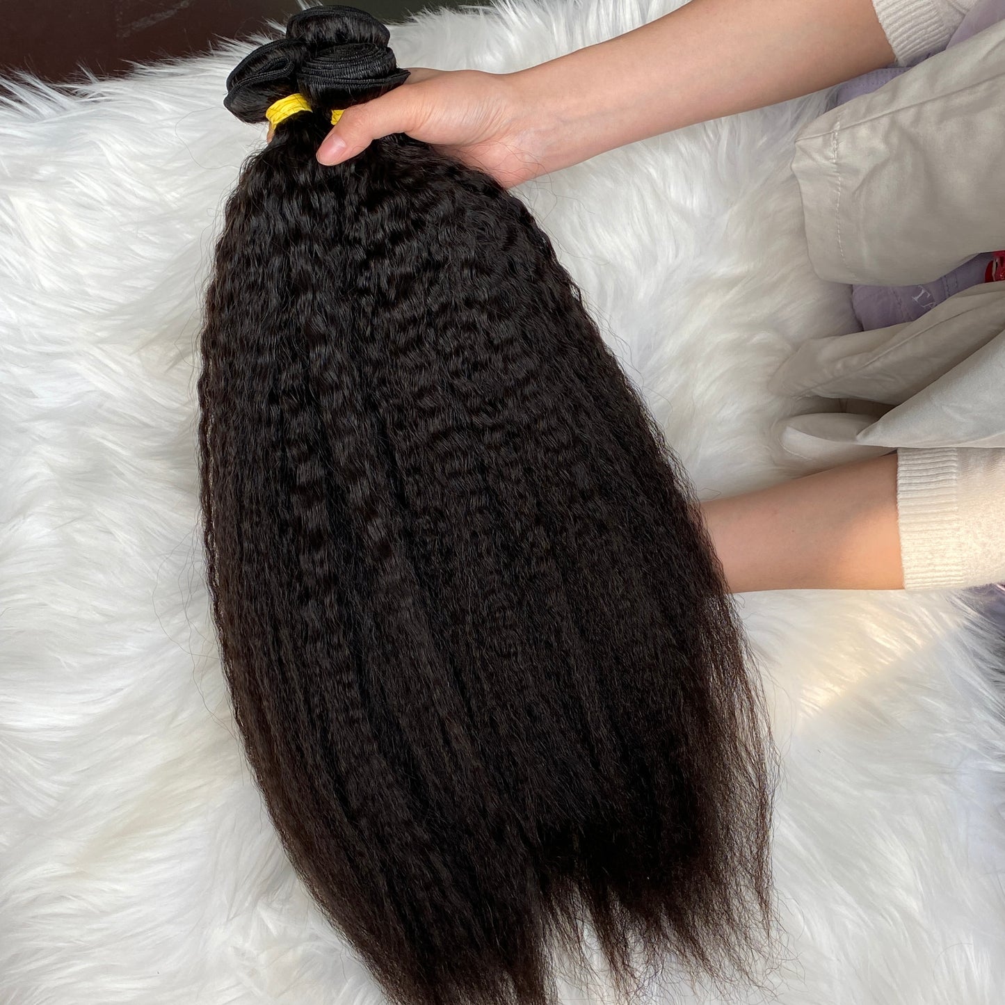 Grade 12A Thick Human Hair Kinky Straight Bundle 100g/pcs 2Pcs