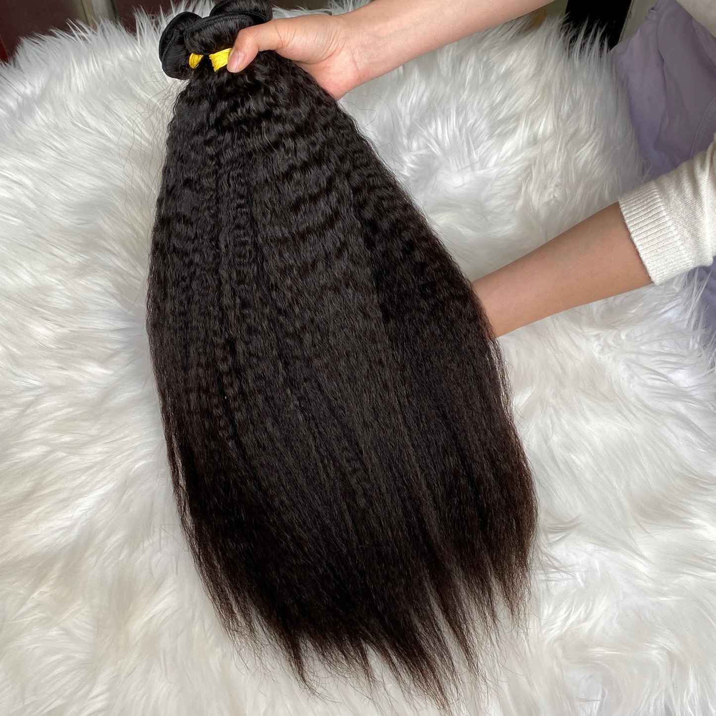 Grade 12A Thick Human Hair Kinky Straight Bundle 100g/pcs 2Pcs