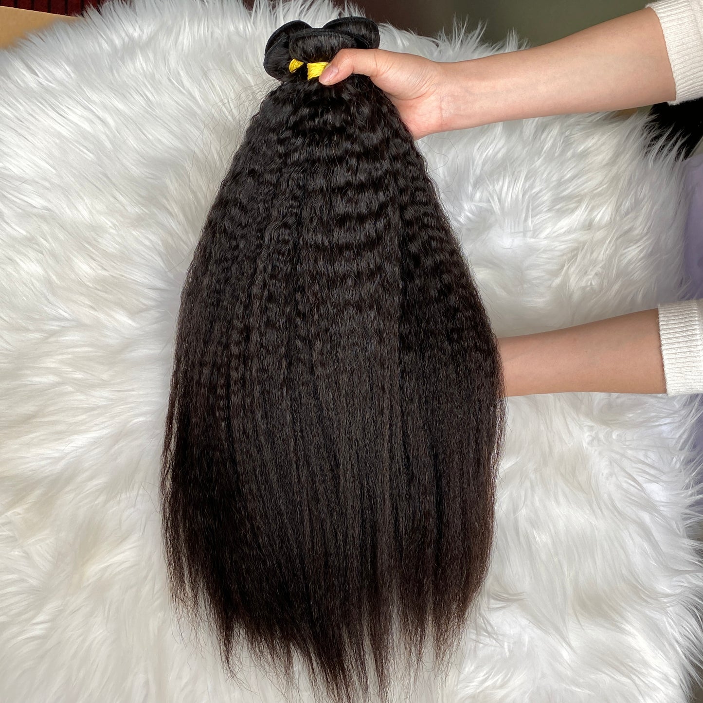 Grade 12A Thick Human Hair Kinky Straight Bundle 100g/pcs 2Pcs