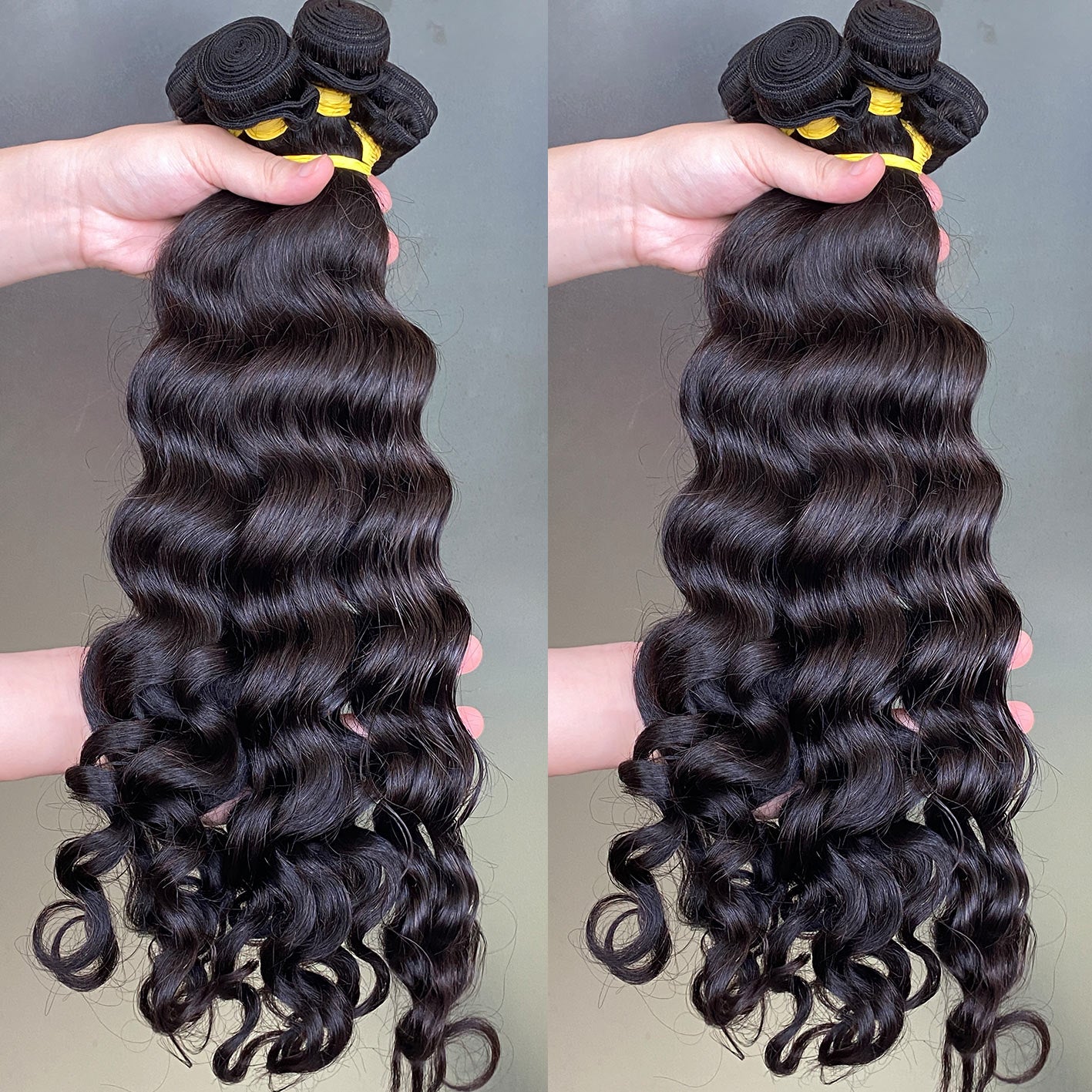 100% Raw Human Hair Natural Wave Bundles 3 PCS 100g