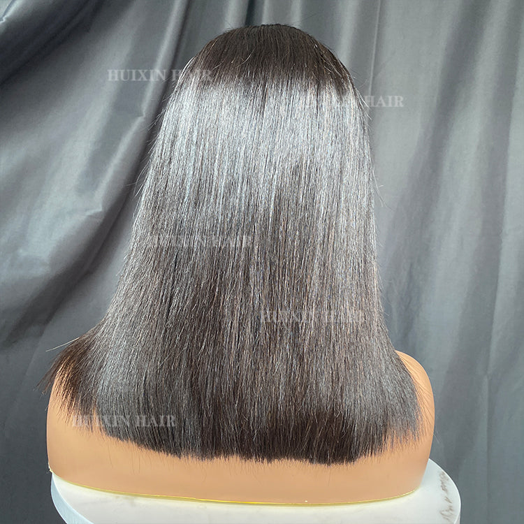 natural color silky straight 2x6 swiss lace closure wig 12"