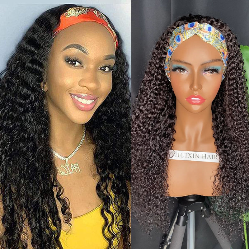 Kinky curly headband wig 24"