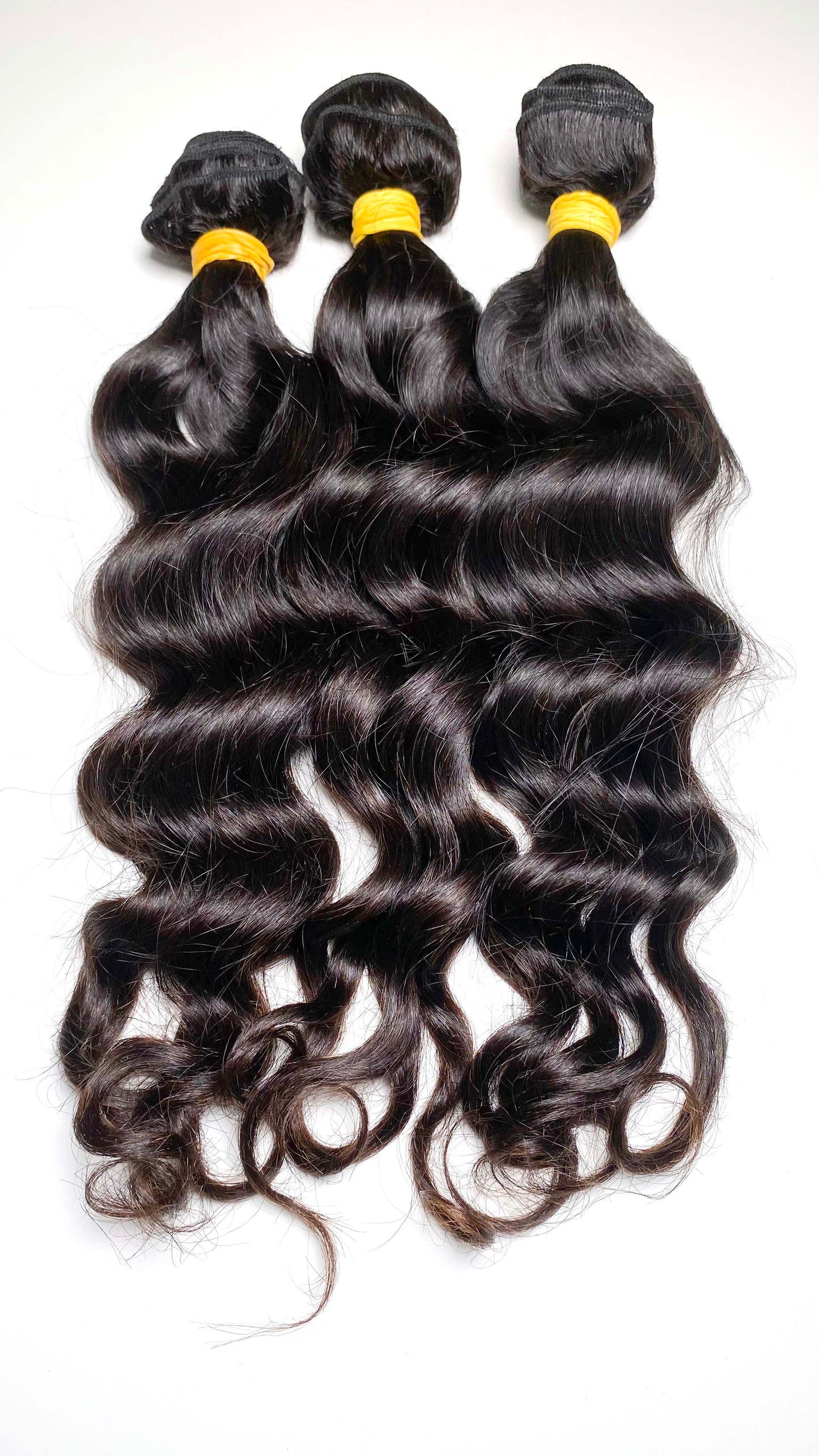 Premium Quality natural wave hair 3 bundles with a lace closure