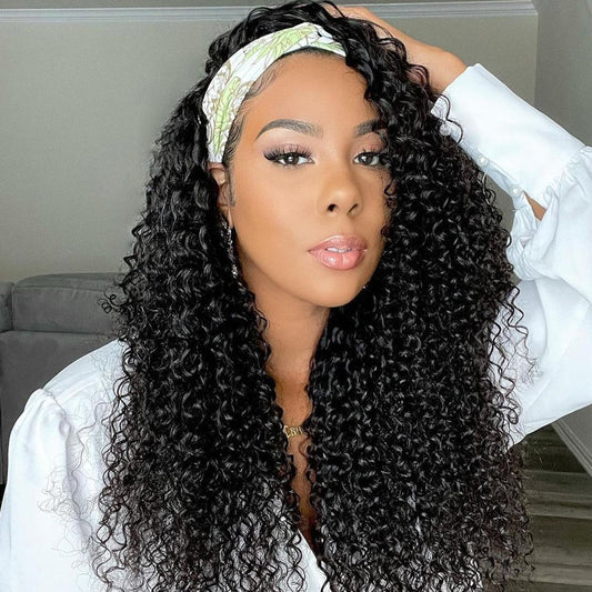 Deep wave headband wig 22"