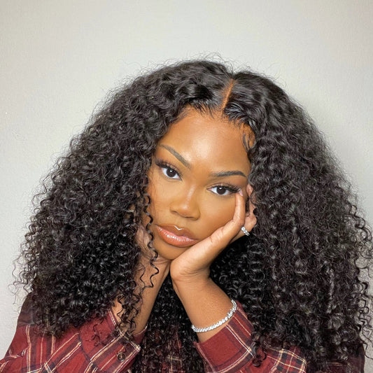 Kinky curly 5x5 HD lace  closure wig 22"