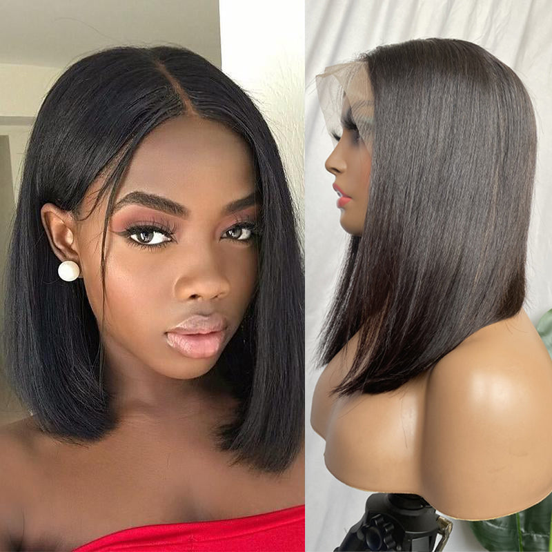 on sale-straight bob cut front lace wig