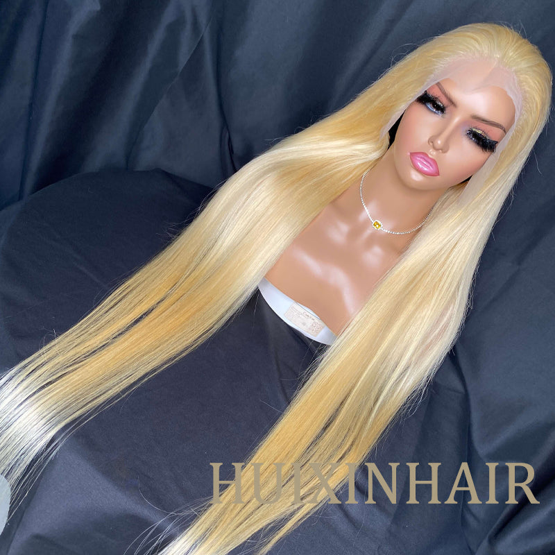 Straight 613 13X6 Transparent Lace Frontal Wig 34''