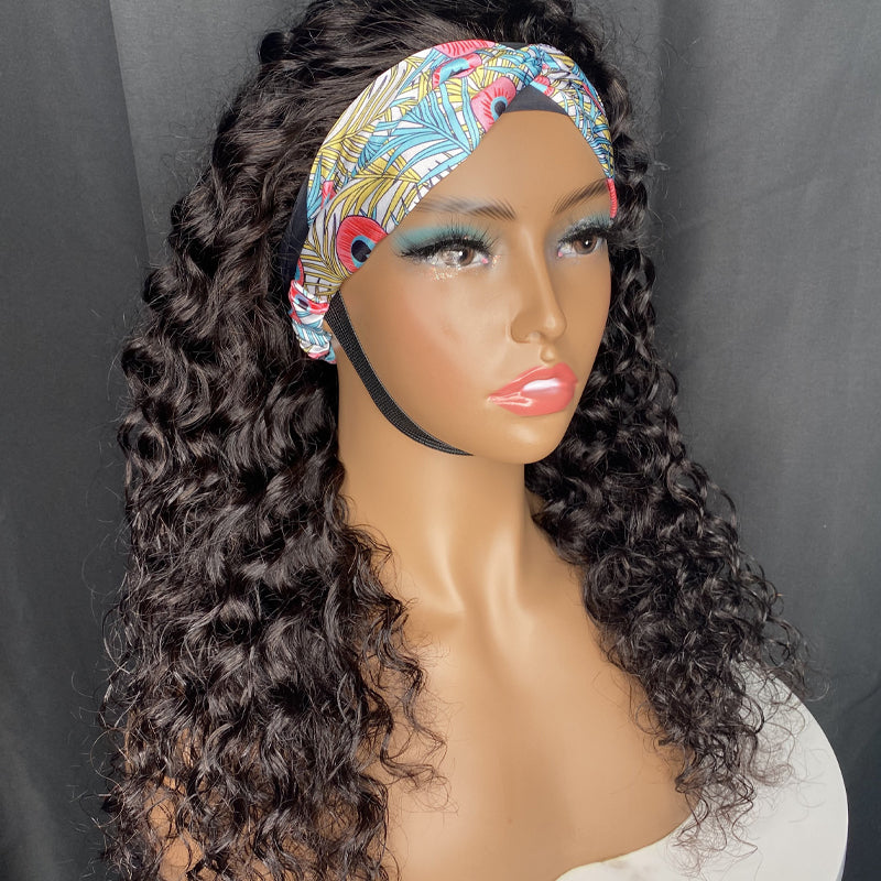 Deep wave headband wig 22"